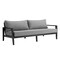 Armen Living Grand 4 Piece Black Aluminum Outdoor Seating Set with Dark Gray Cushions 840254332768 - alternate 3